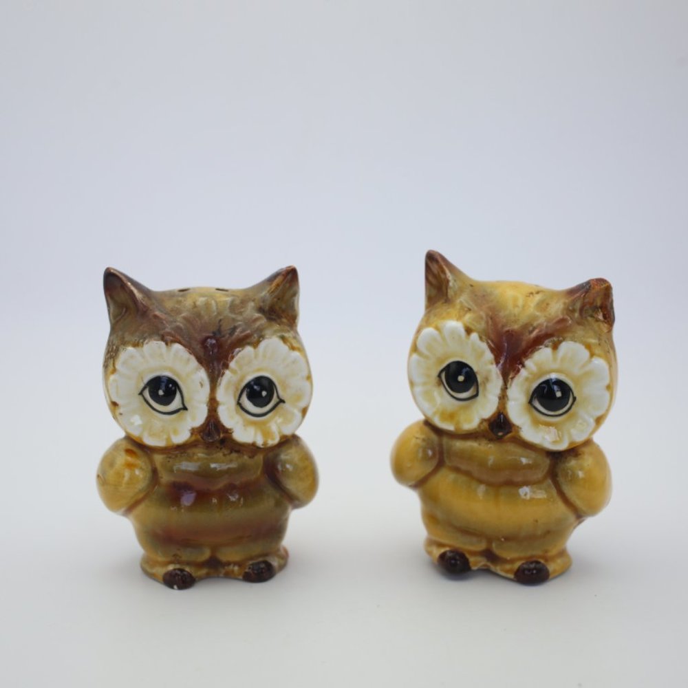 Vintage Lefton OWL Salt & Pepper Shaker Set - H6836 Japan Exclusive